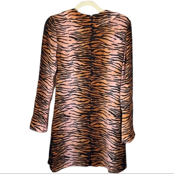A.L.C. Brinkley Leopard Animal Print Fit And Flare Silk Mini Dress Size 2 - Picture 6 of 12
